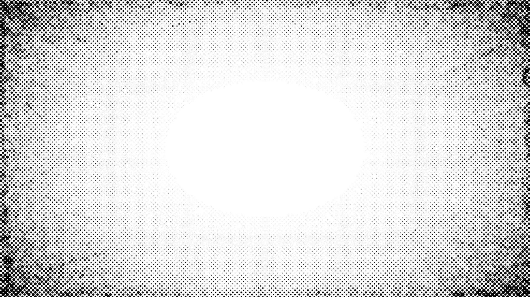 Halftone radial texture. Comic style grain background. Pop art faded textured frame. Grunge sand speckles effect. Dotted particles print wallpaper. Pixel gradient backdrop vector