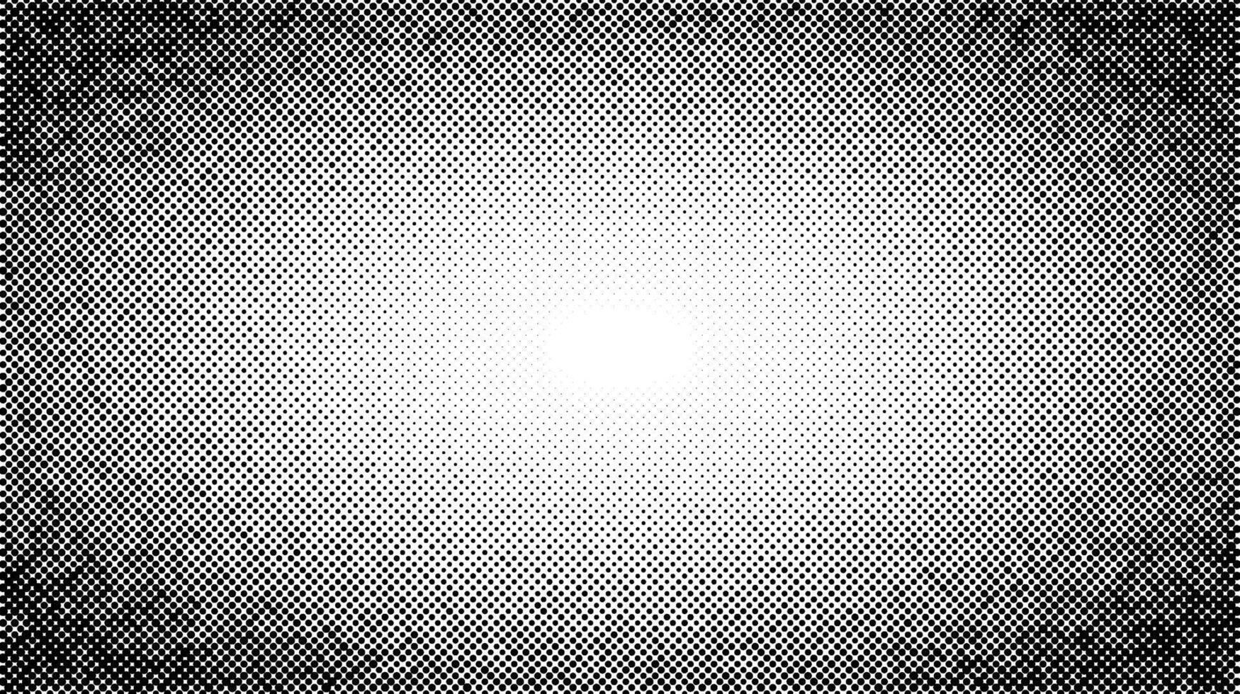 Halftone radial texture. Comic style grain background. Pop art faded textured frame. Grunge sand speckles effect. Dotted particle print wallpaper. Pixel gradient backdrop vector