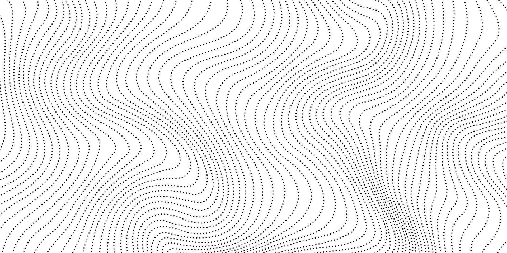 Dotted wave lines background. Abstract stripes texture. Warped and curved lines wallpaper. vector
