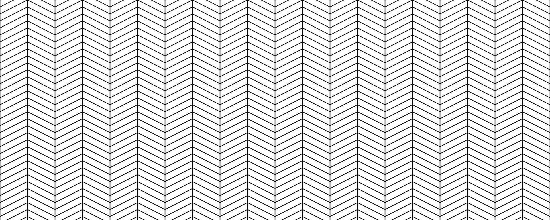 Herringbone seamless pattern. Black and white chevron background. Repeating zigzag wallpaper. Diagonal lines textile or fabric print design. Parquet floor texture vector