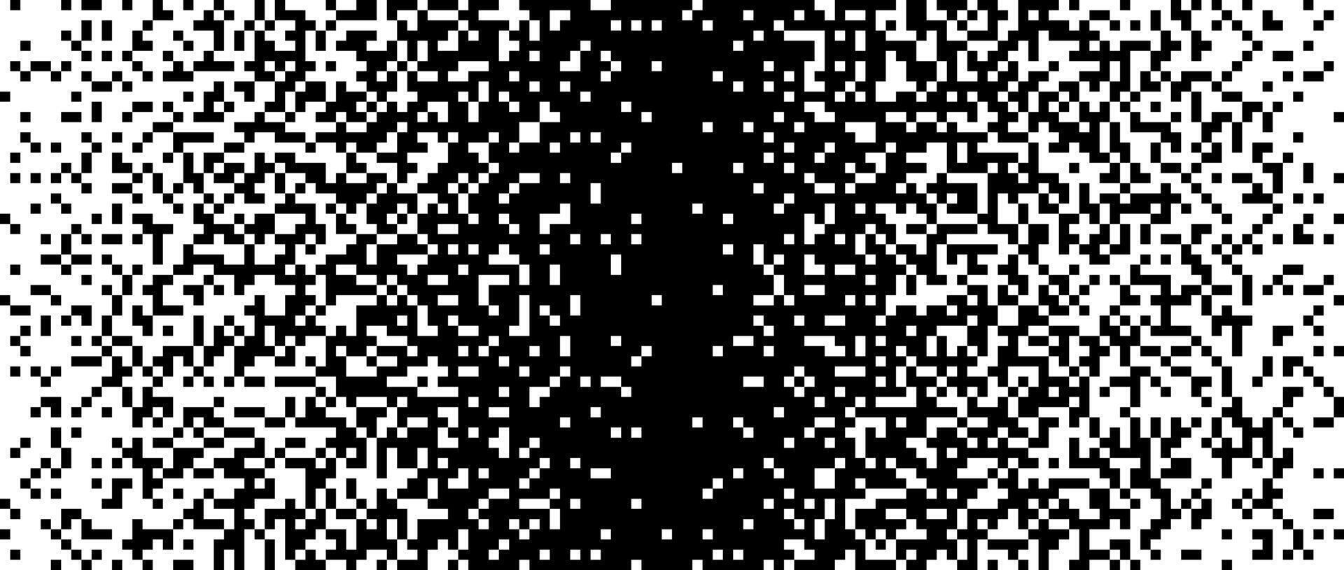 Pixelated halftone gradient texture. Fading pixel noise texture. Dissolving black and white wallpaper vector