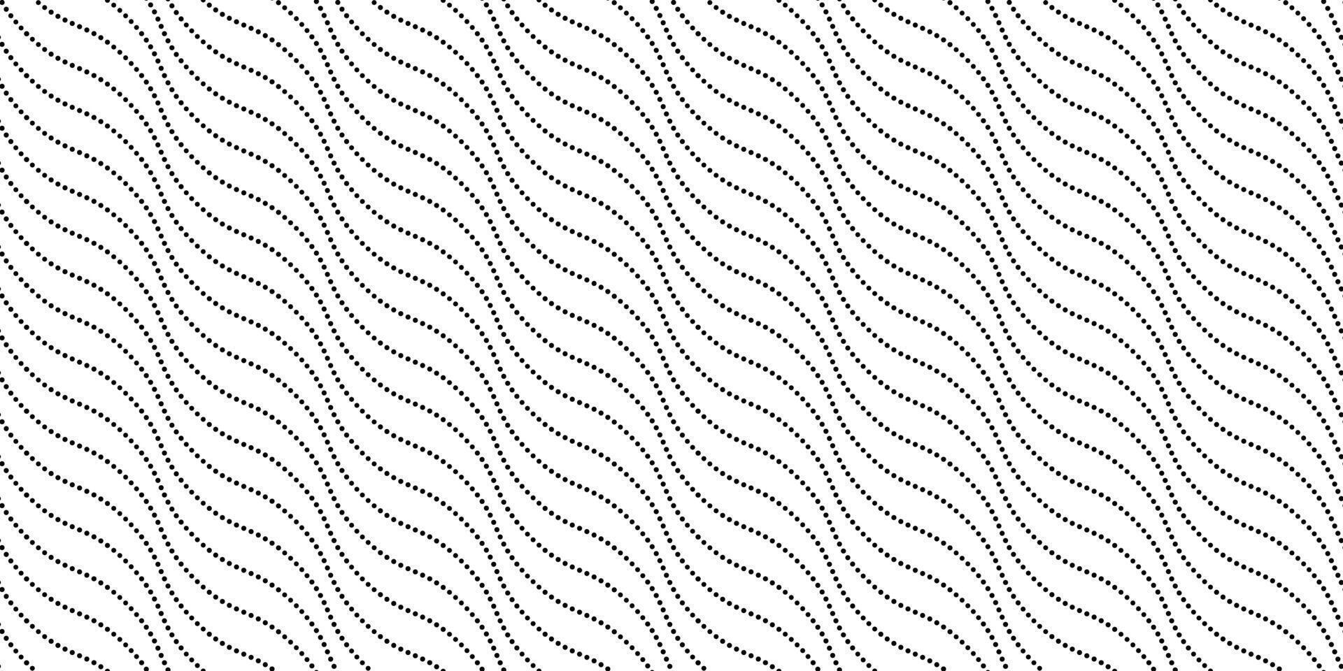 Wavy lines seamless pattern. Undulate stripes repeating background. Black and white diagonal waves texture. Simple curved linear wallpaper. Textile and fabric swatch design template. vector