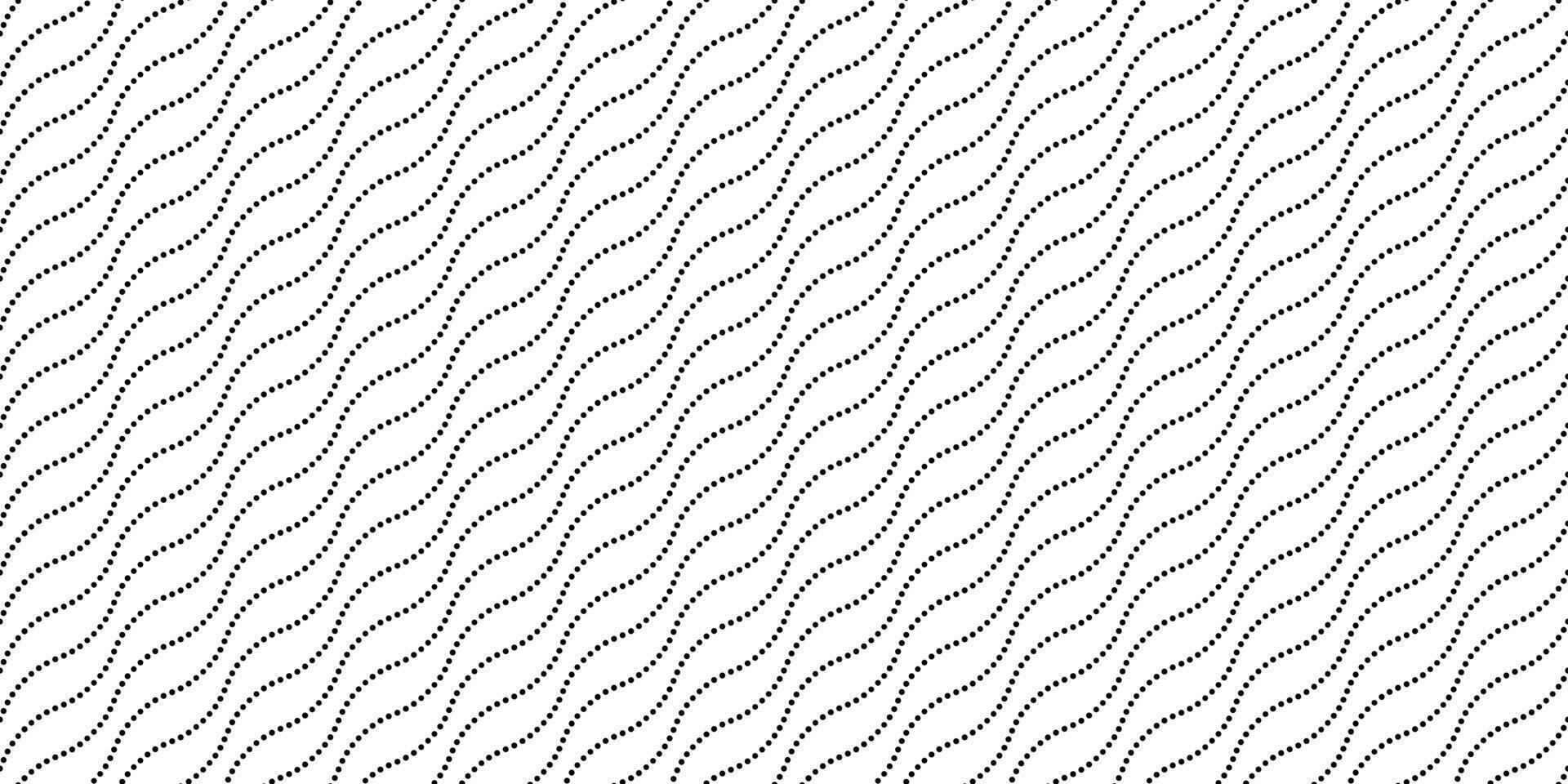 Wavy lines seamless pattern. Undulate stripes repeating background. Black and white diagonal waves texture. Simple curve linear wallpaper. Textile and fabric design template vector