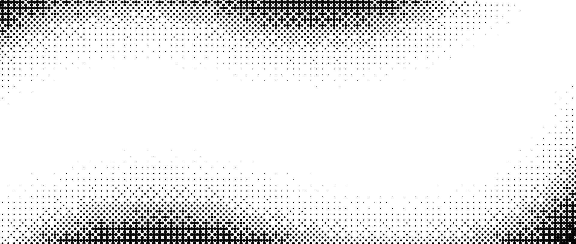 Pixelated bitmap wave gradient texture. Black and white dither pattern background. Abstract wavy glitchy pattern. 8 bit game screen wallpaper. Wide pixel art retro illustration. vector