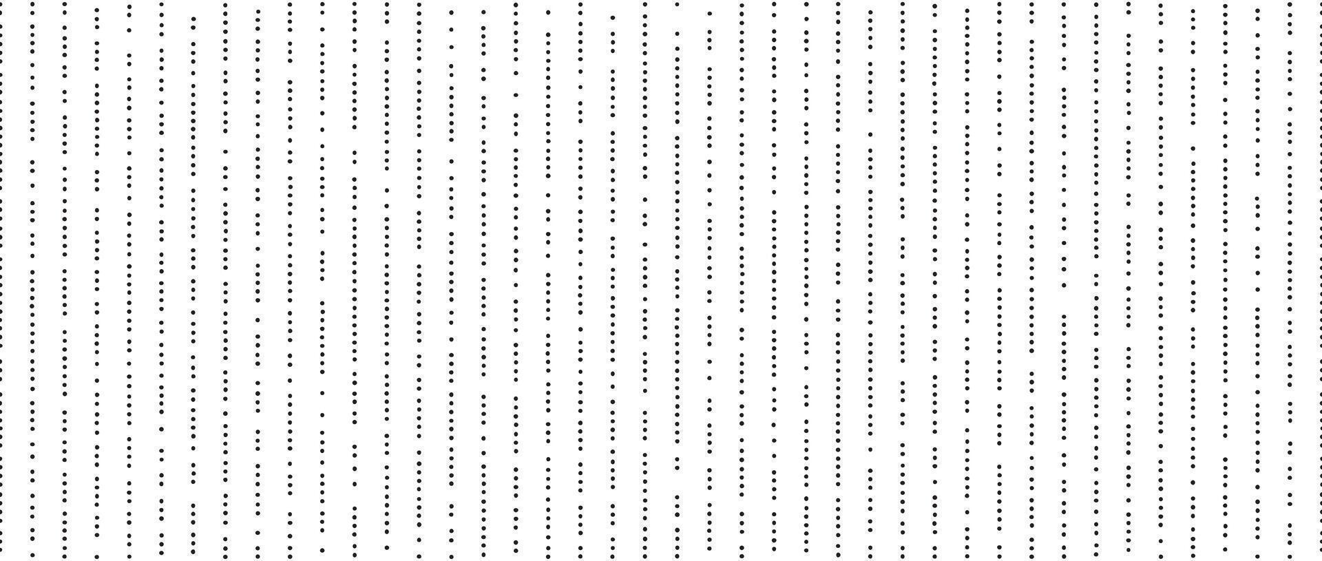 Dotted lines seamless pattern. Stippled line background. Vertical dot stripe repeating wallpaper. Abstract minimalistic seamless texture. Black and white textured backdrop. Textile swatch vector