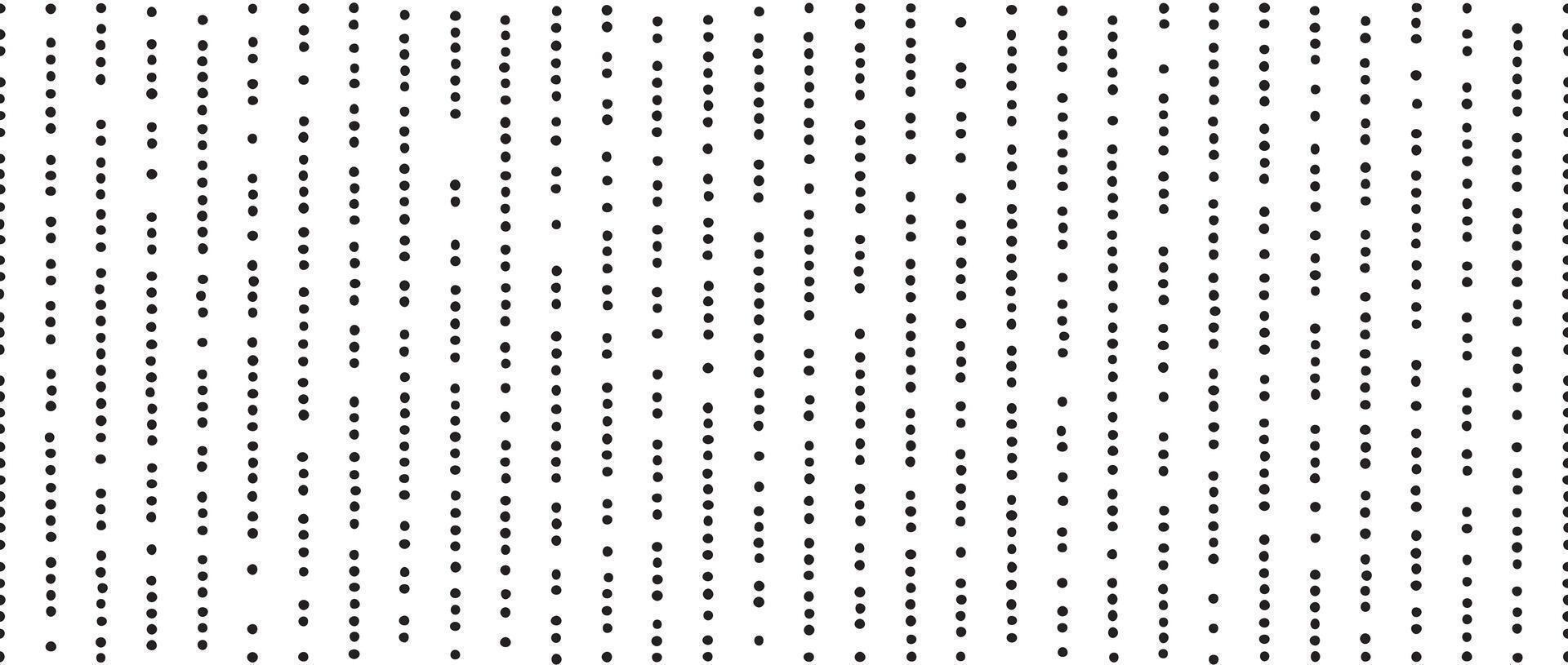 Dotted lines seamless pattern. Stippled lines background. Vertical dot stripe repeating wallpaper. Abstract minimalistic seamless texture. Black and white textured dots backdrop. Textile swatch vector