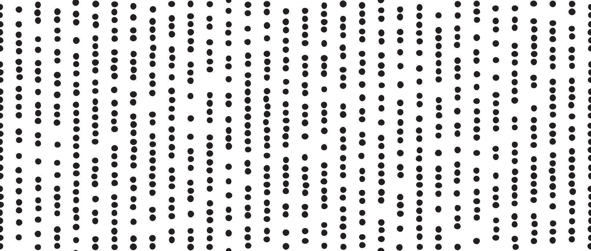 Dotted lines seamless pattern. Stippled lines background. Vertical polka dot stripe repeating wallpaper. Abstract minimalistic seamless texture. Black and white dots backdrop. Textile swatch vector