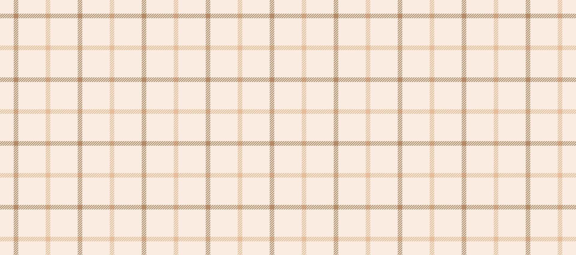 Beige seamless windowpane pattern. Checkered plaid repeating background. Tattersall tartan texture print for textile, fabric. Repeated neutral vichy check wallpaper. Gingham backdrop vector
