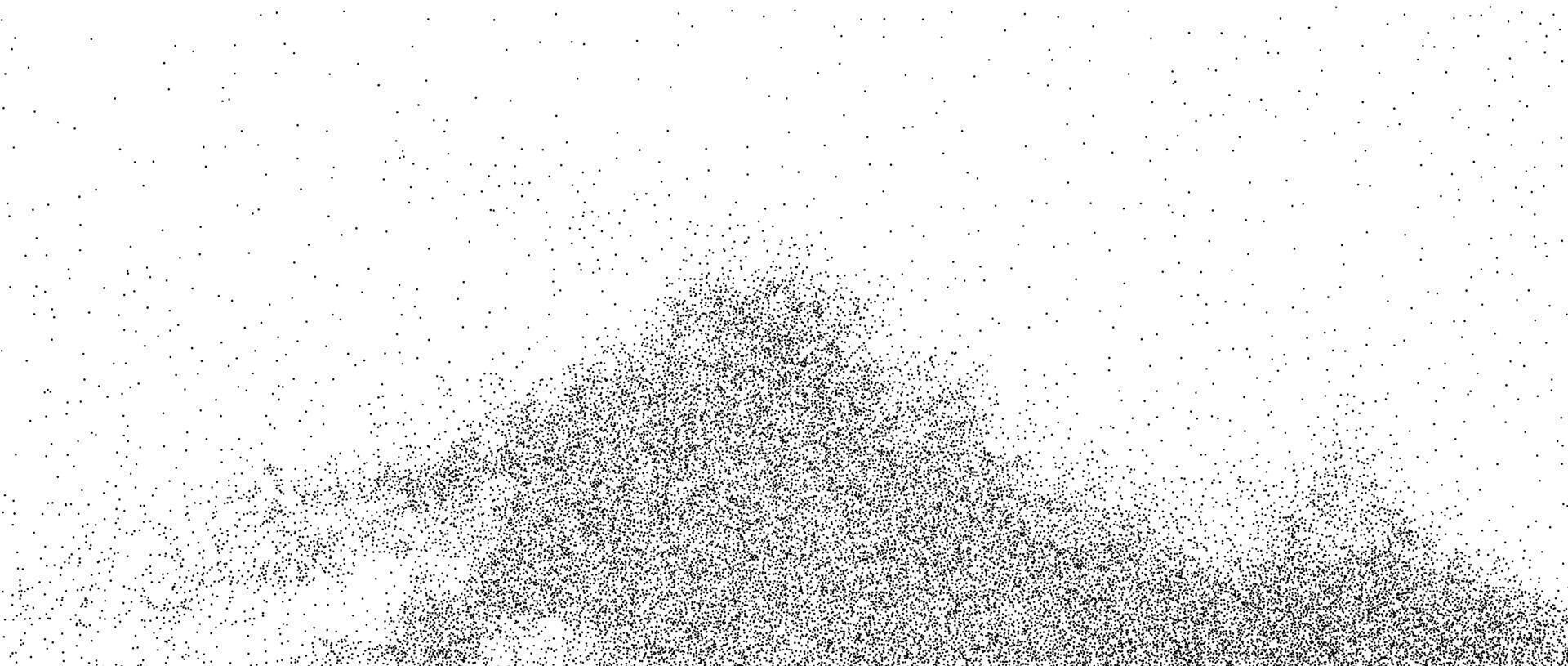 Splattered grain grunge texture. Dirty scattered noise background. Dotted halftone textured overlay. Sand dust grit distressed wallpaper. Black random dot backdrop for poster, banner, overlay. vector