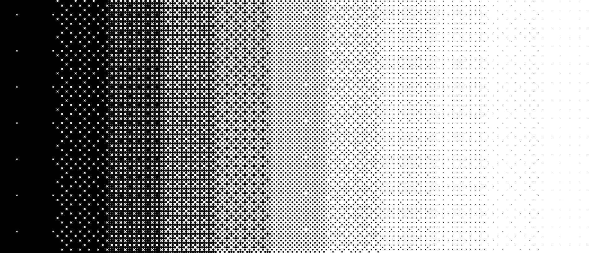 Pixelated gradient texture. Black dithered gradation background. Retro bitmap game wallpaper. Halftone 8 bit overlay. Vintage rectangle pixel art print. Striped fading backdrop vector