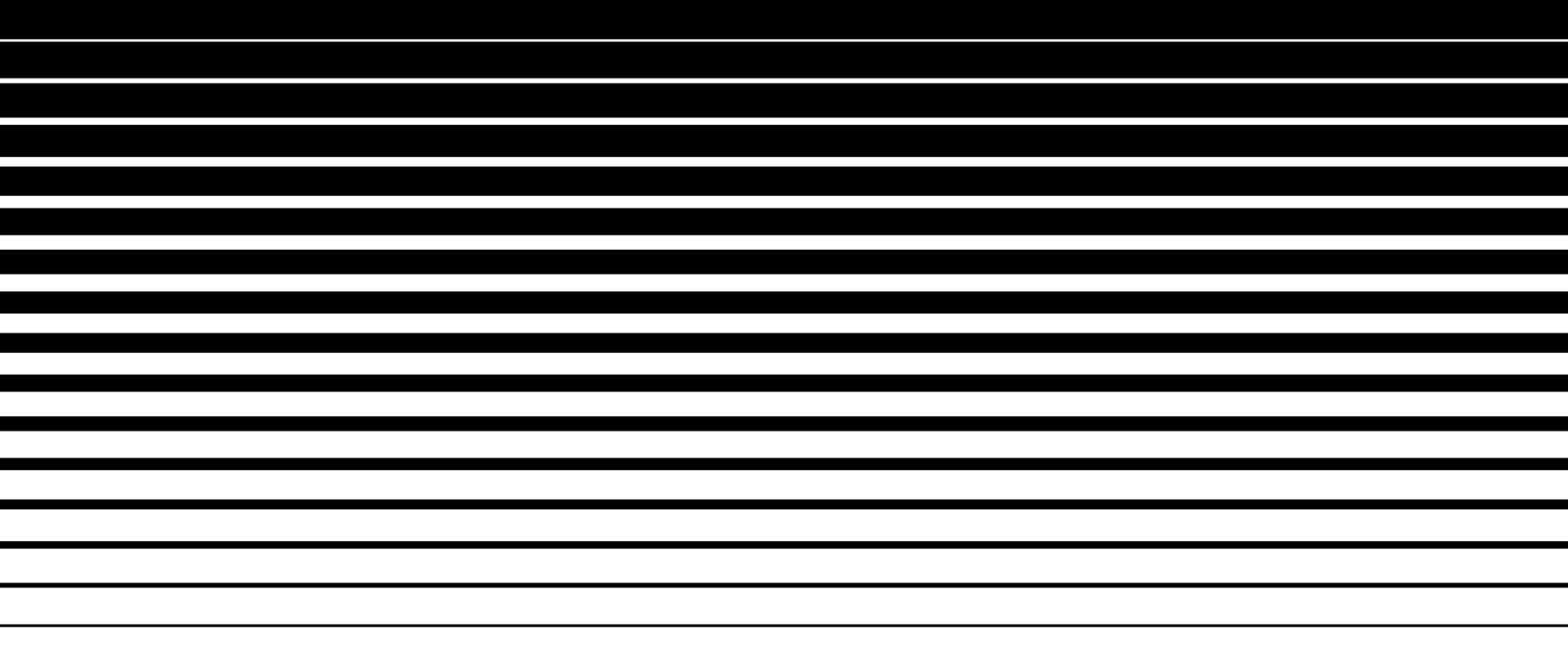 Line halftone gradation texture. Faded horizontal stripe gradient background. Repeating pattern backdrop. Black parallel thin to thick stripe backdrop for overlay, print, cover, graphic design. vector