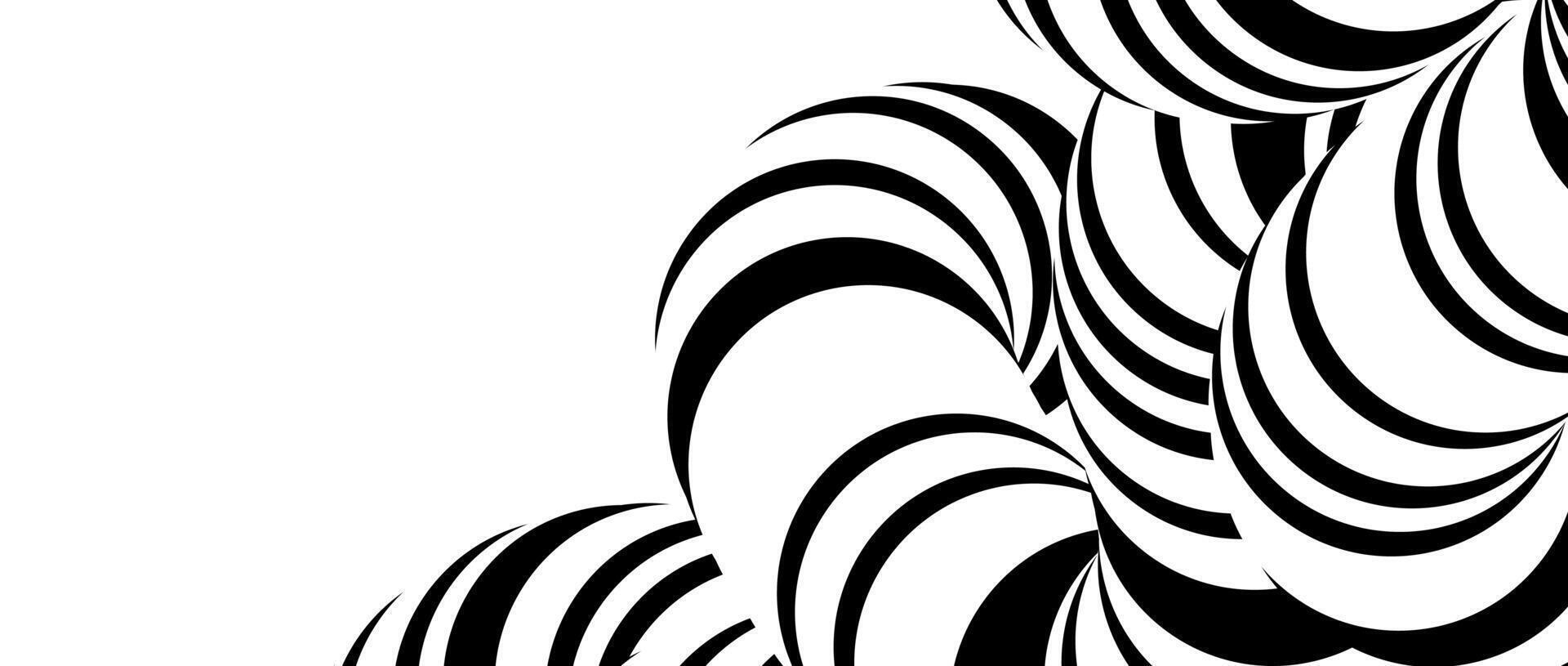 Abstract twisted tube background. Black and white striped cord concept wallpaper. Liquid line pipe shape for banner, poster, flyer, booklet, brochure or leaflet. Flowing rope backdrop overlay vector