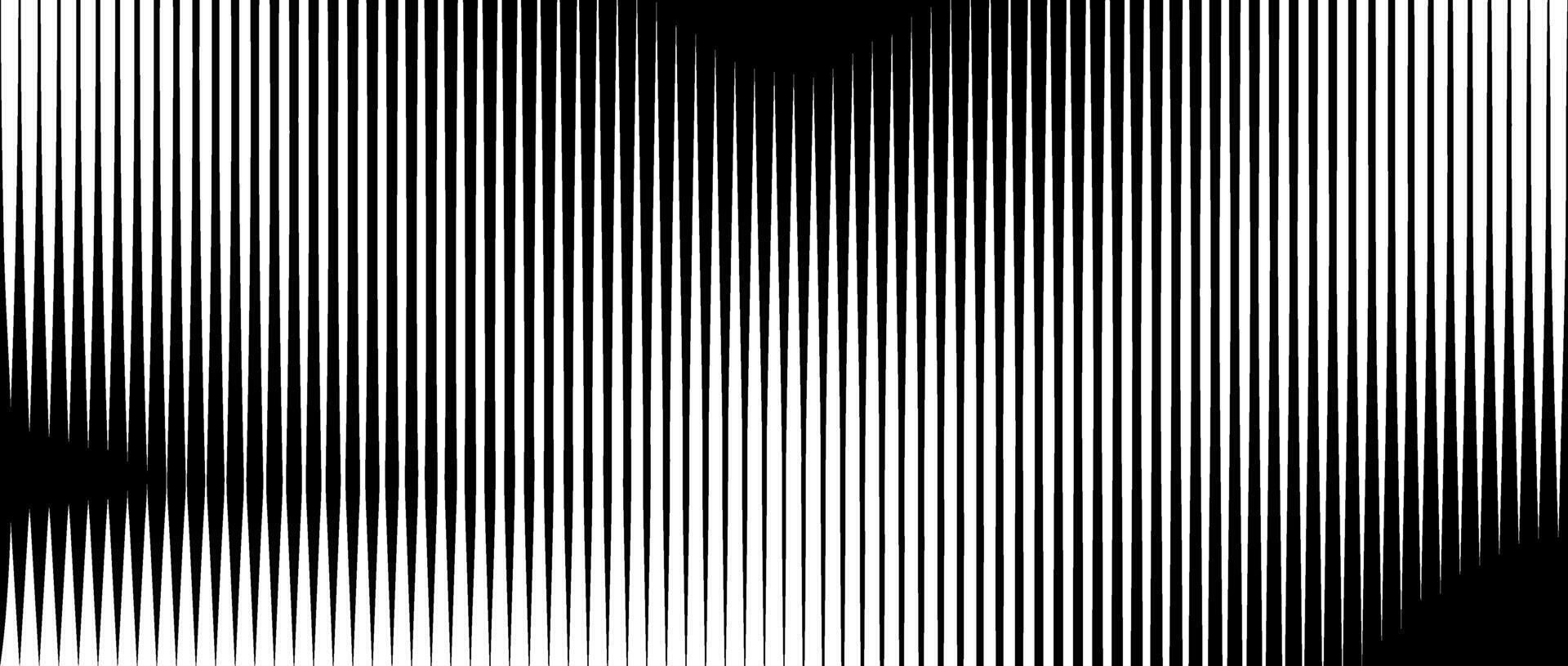 Line halftone gradient texture. Vibrating vertical gradation background. Repeated stripe pattern backdrop. Black parallel thin to thick stroke moire backdrop for overlay, print, cover. vector