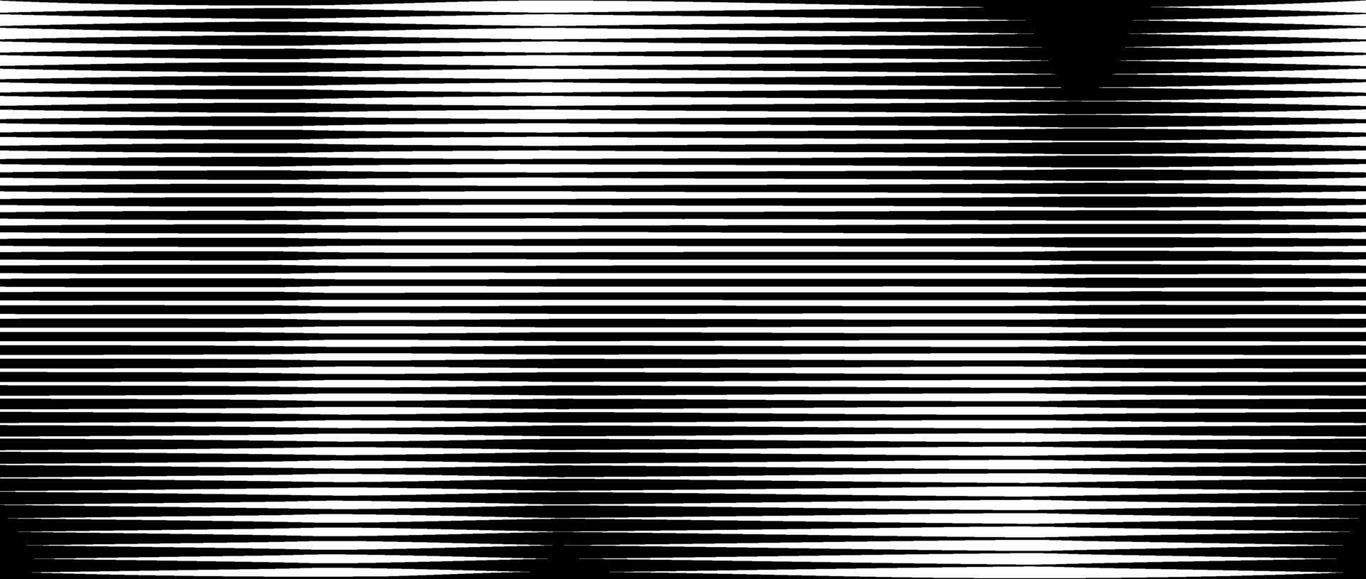 Line halftone gradient texture. Vibrating horizontal gradation background. Repeated stripes pattern backdrop. Black parallel thin and thick stripe moire backdrop for overlay, print, cover. vector