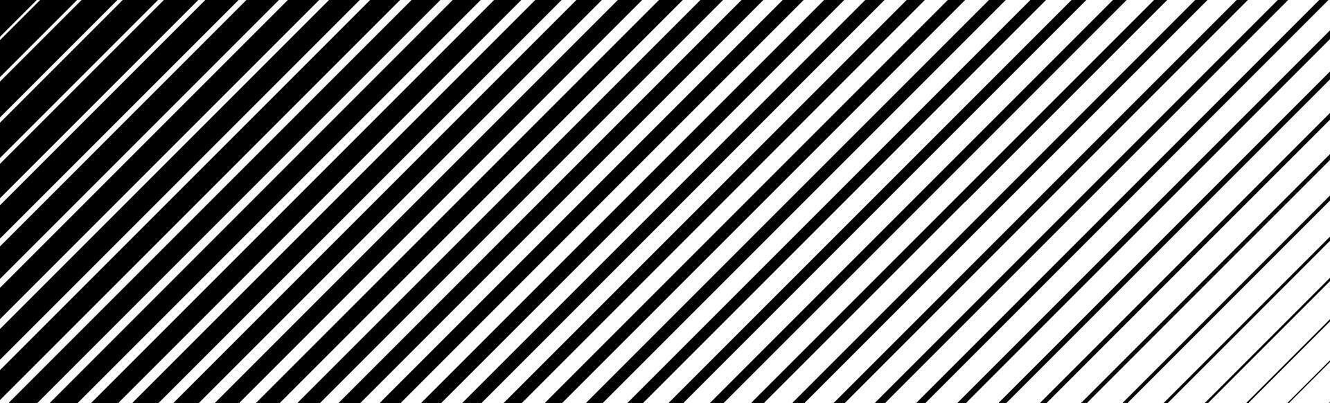 Oblique line halftone gradation texture. Fading diagonal stripe gradient background. Slanted pattern backdrop. Thin to thick stripe vanish backdrop for overlay, print, cover. Wide background vector