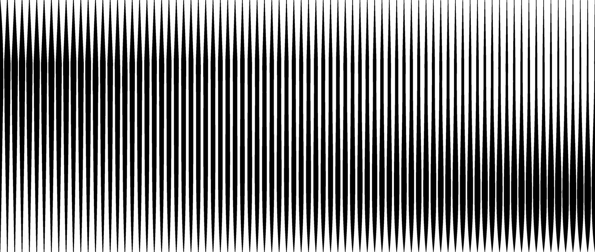 Line halftone gradient texture. Vibrating vertical gradation background. Repeated stripe pattern backdrop. Black parallel thin to thick stripe moire backdrop for overlay, print, cover. vector