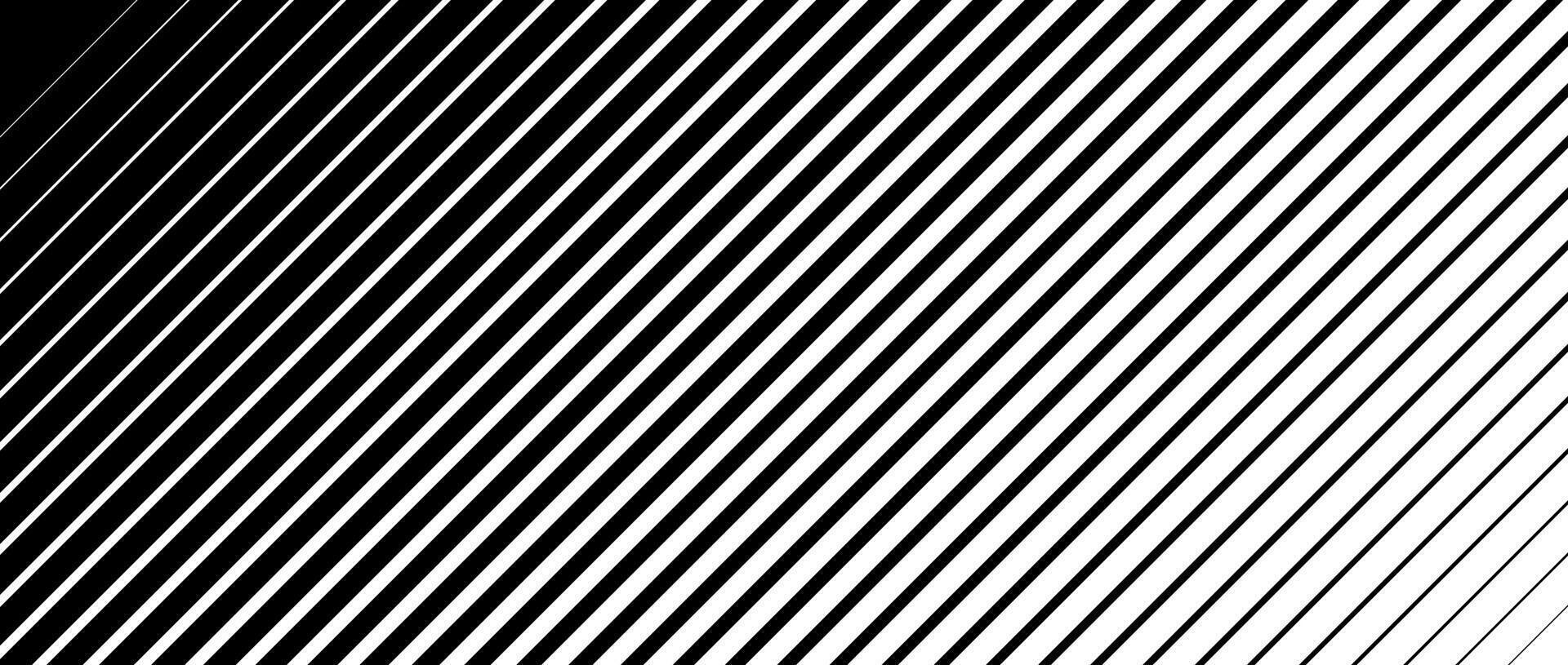 Slanted line halftone gradation texture. Fade diagonal stripe gradient background. Oblique pattern backdrop. Black thin to thick stripe backdrop for overlay, print, cover, graphic design. vector