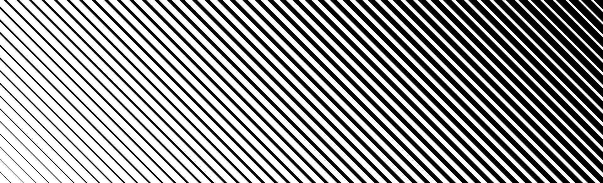 Oblique line halftone gradient texture. Fading diagonal stripe gradation background. Slanted pattern backdrop. Thin to thick stripe vanish backdrop for overlay, print, cover. Wide background vector