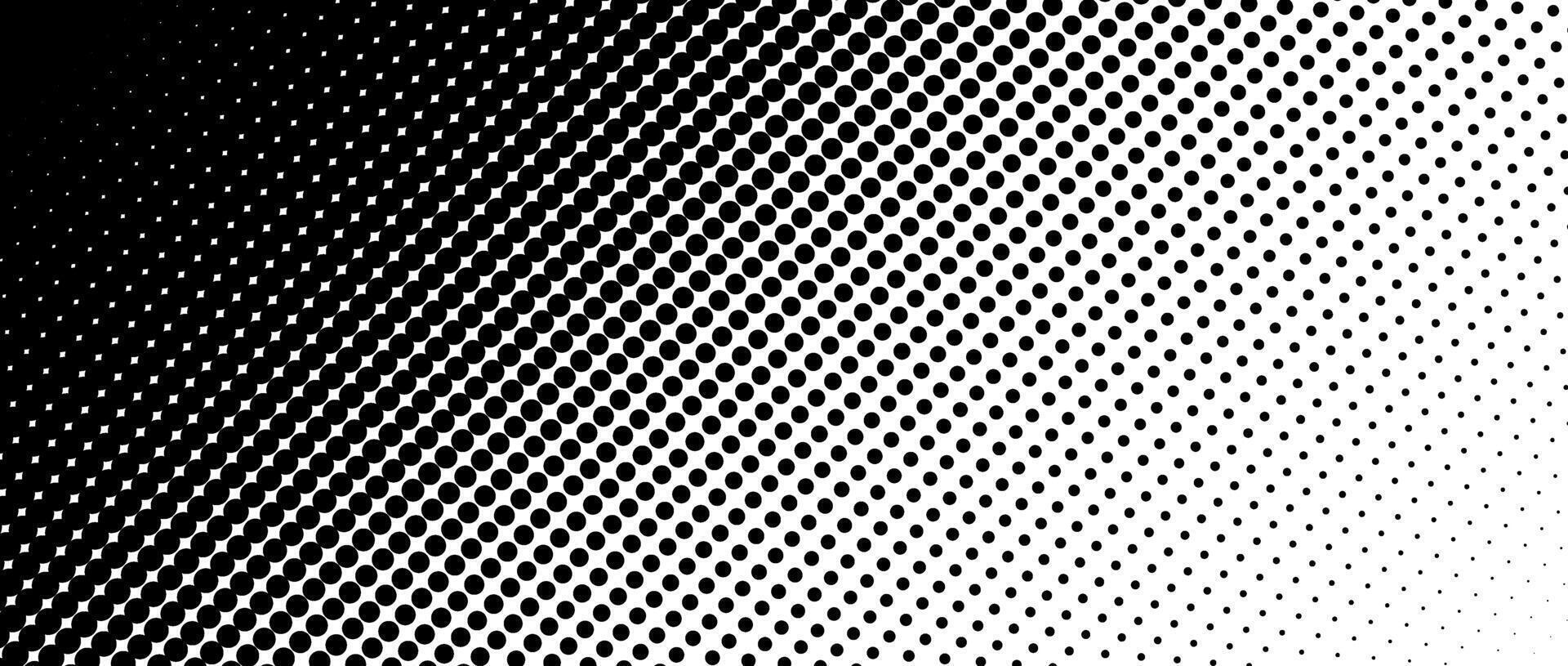 Dotted halftone diagonal texture. Fading polka dot gradient background. Repeating dots gradation pattern. Black vanishing comic pop art overlay backdrop. Raster effect wallpaper. vector
