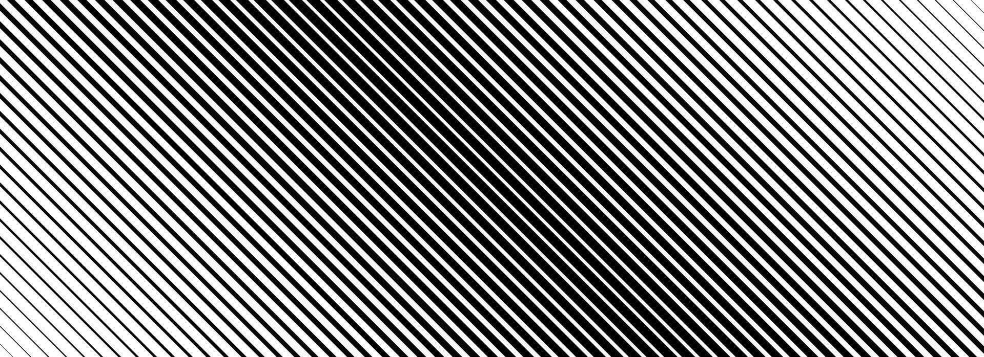 Oblique line halftone gradient texture. Fading diagonal stripe gradation background. Black slanted pattern backdrop. Thin to thick stripe vanish backdrop for overlay, print, cover. Wide texture vector