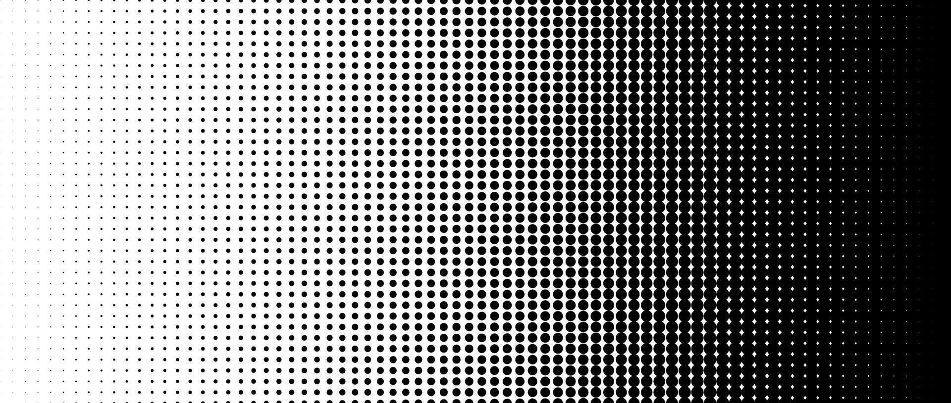 Dotted halftone gradient texture. Fading polka dot background. Repeating dots gradation pattern. Black vanishing comic pop art overlay backdrop. Halftone raster effect wallpaper. vector
