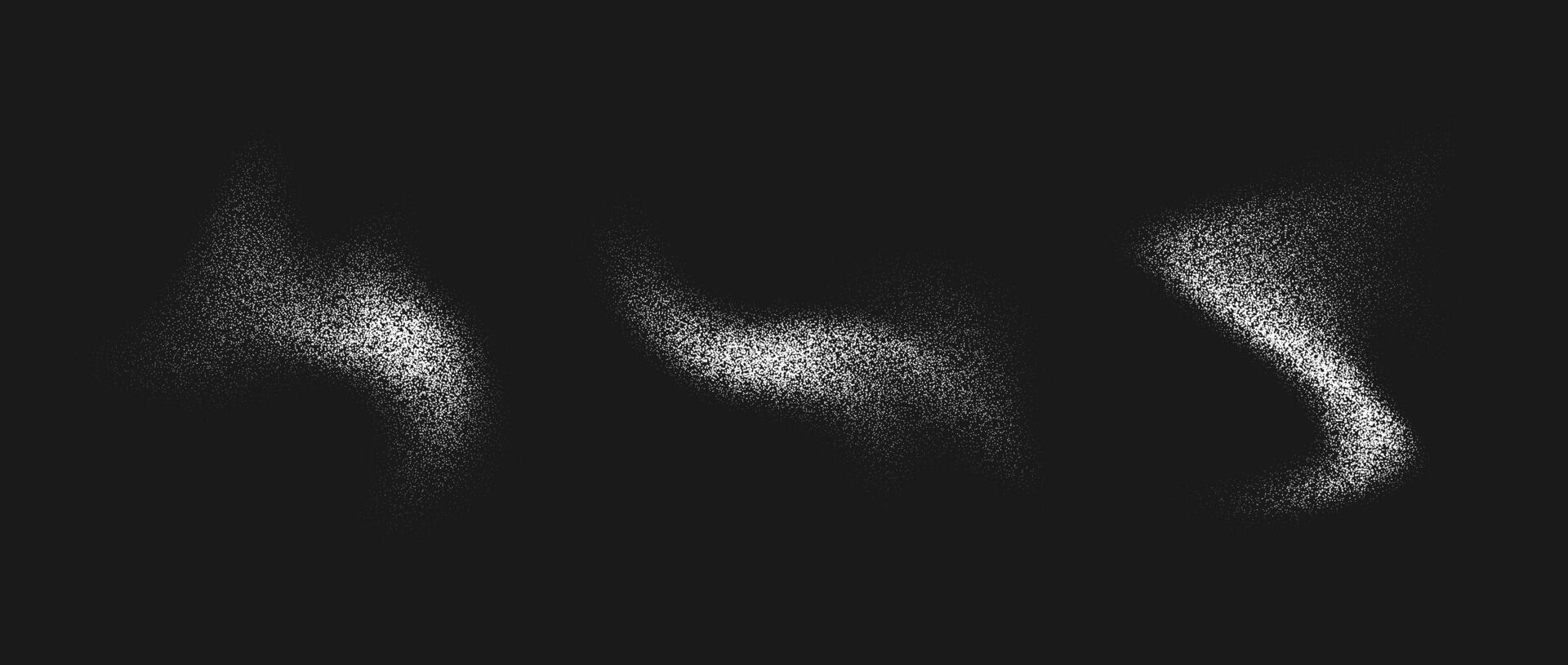 White powder splash set. Salt, sugar or flour splattered granule collection. Grunge stipple sprayed powder speckles, dots and pieces. Snow, dust or sand textured overlay. Gritty background vector