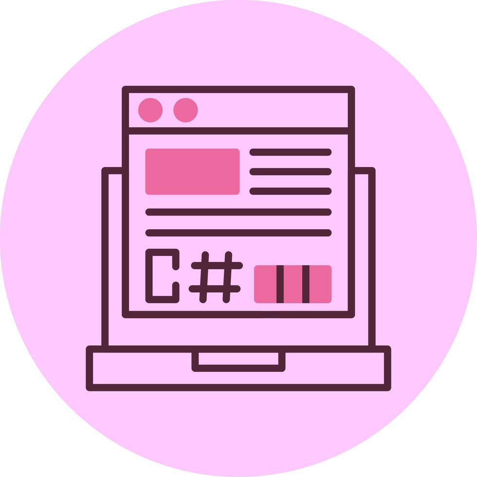 C Sharp Line Mix Circle Icon vector