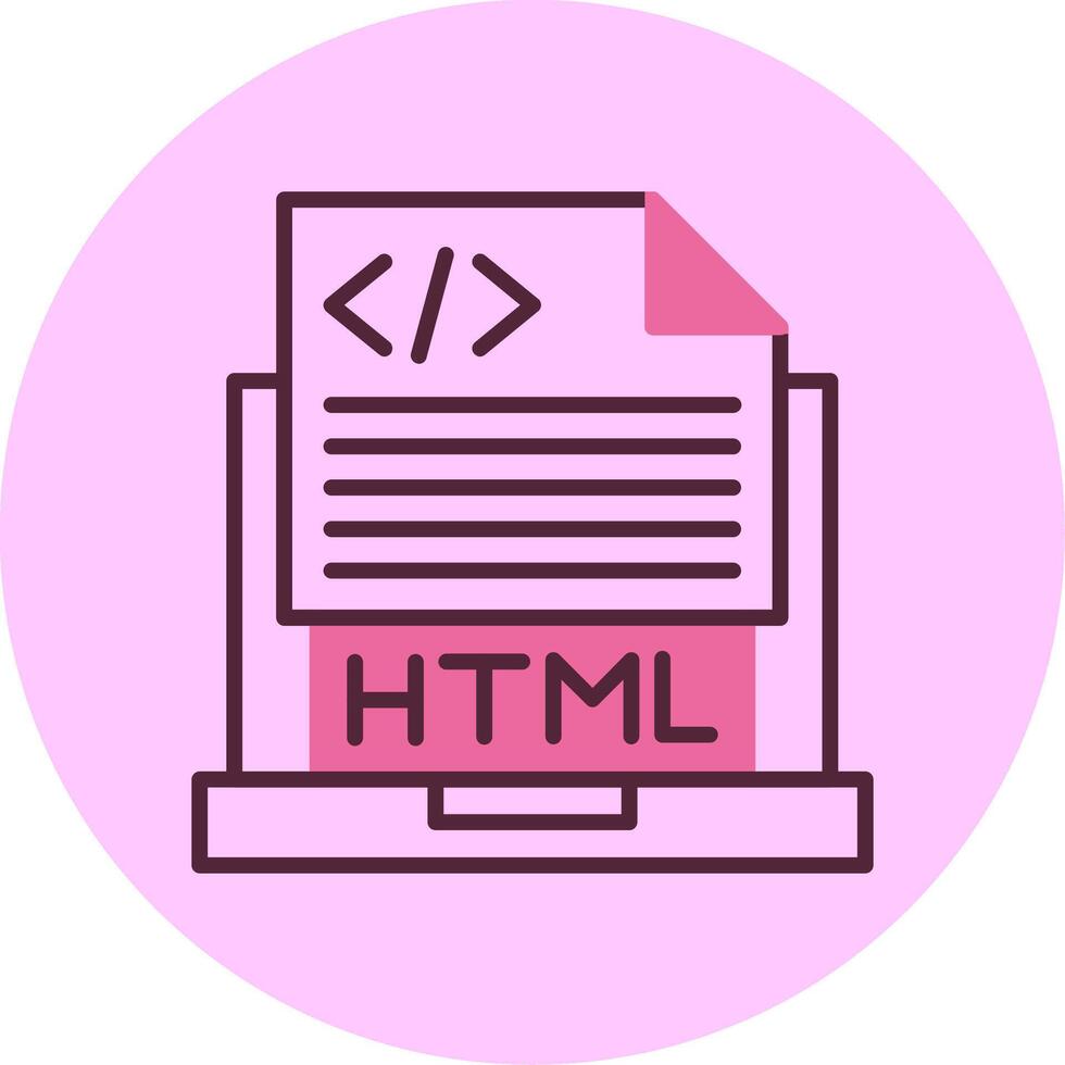 Html File Line Mix Circle Icon vector