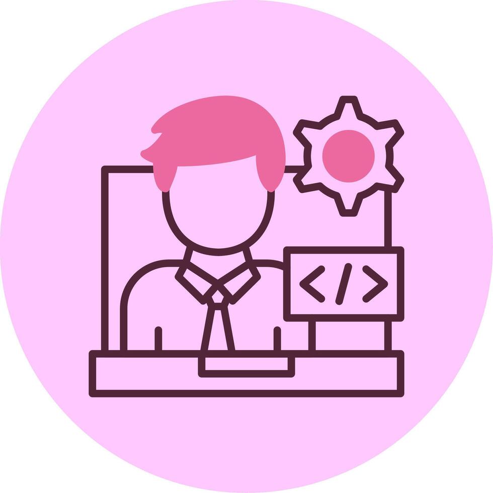 Programmer Line Mix Circle Icon vector