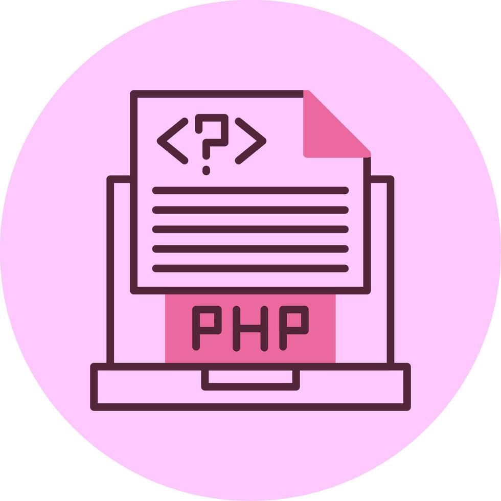 php archivo línea mezcla circulo icono vector