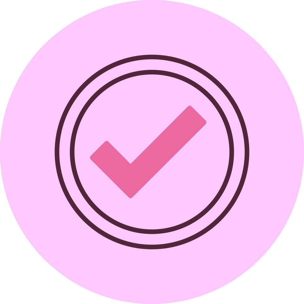 Chekmark Line Mix Circle Icon vector