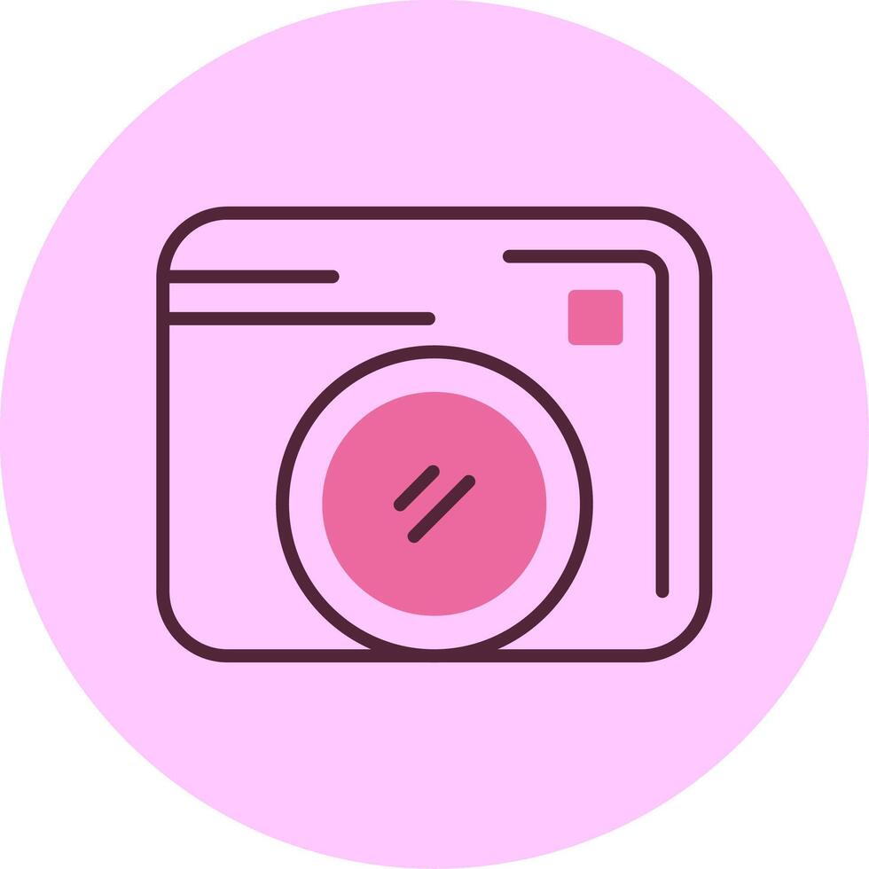 Camera Line Minimal Mix Circle Icon vector