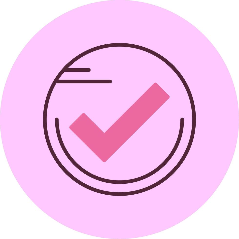 Checkmark Line MIx Circle Style Icon vector