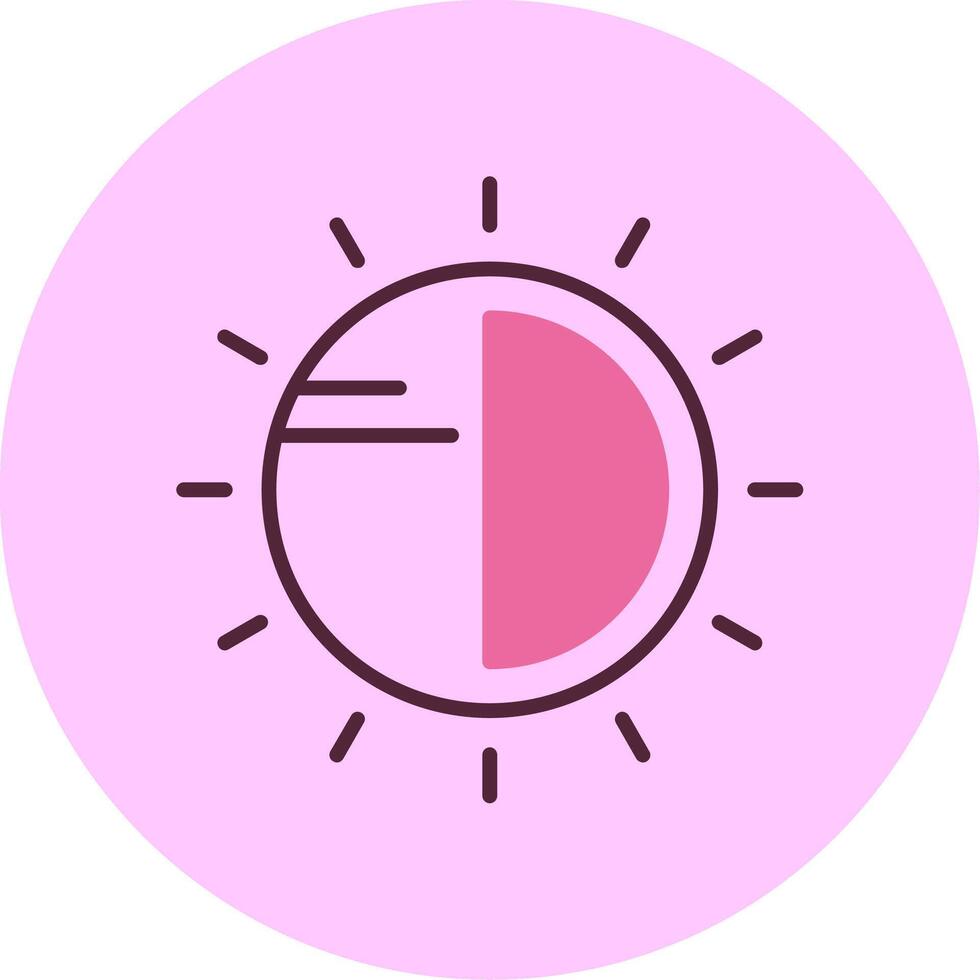 Sun Line Minimal Mix Circle Icon vector