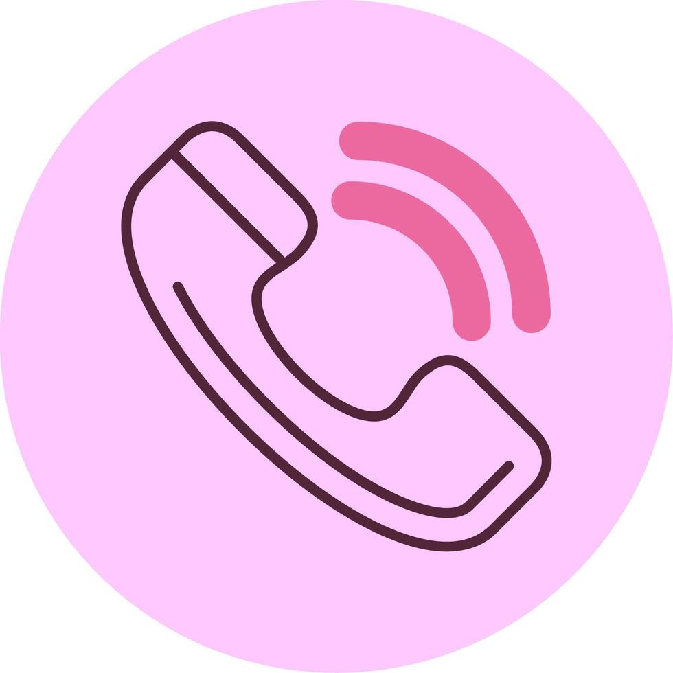 Phone call Line Minimal Mix Circle Icon vector