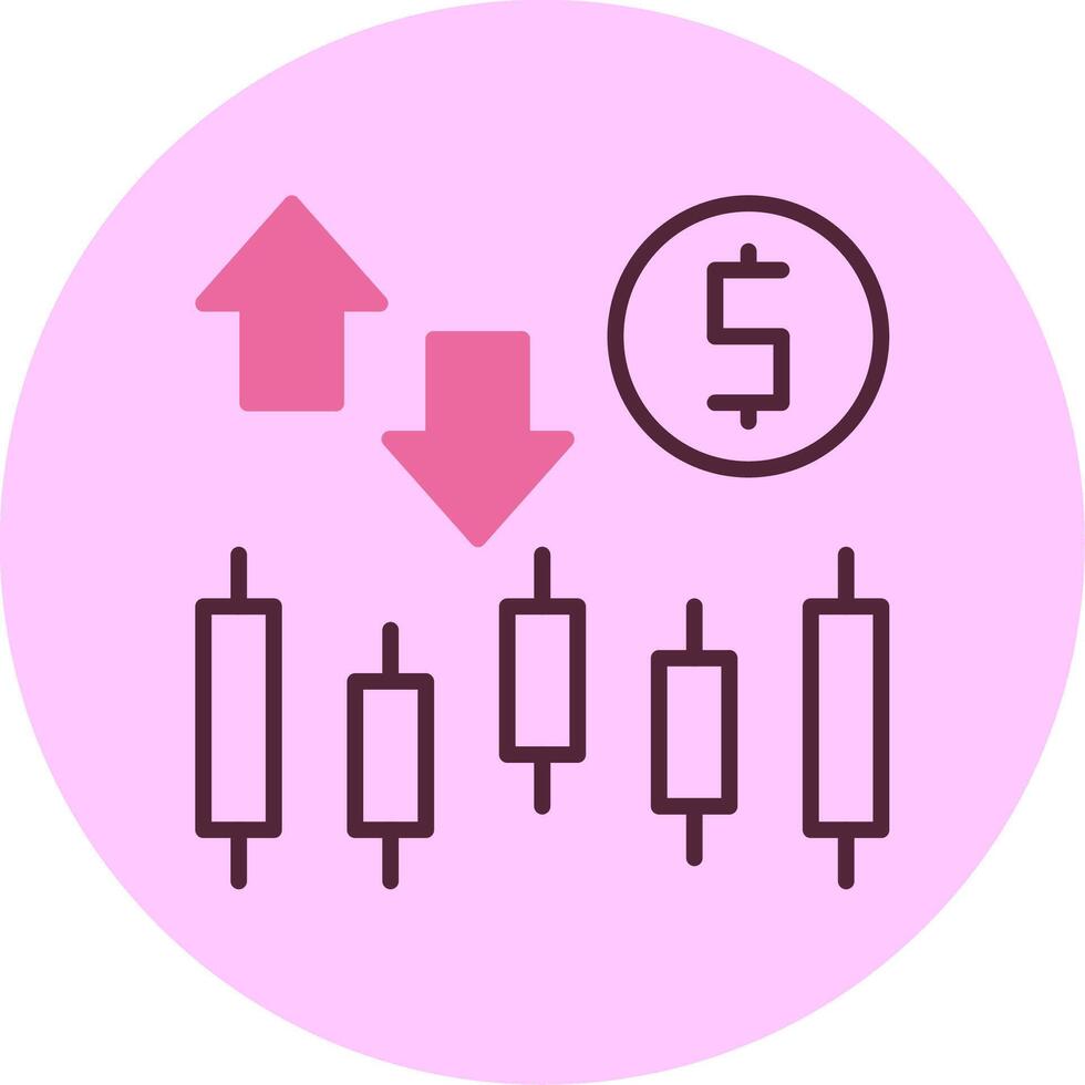 Stock market Line Minimal Mix Circle Icon vector