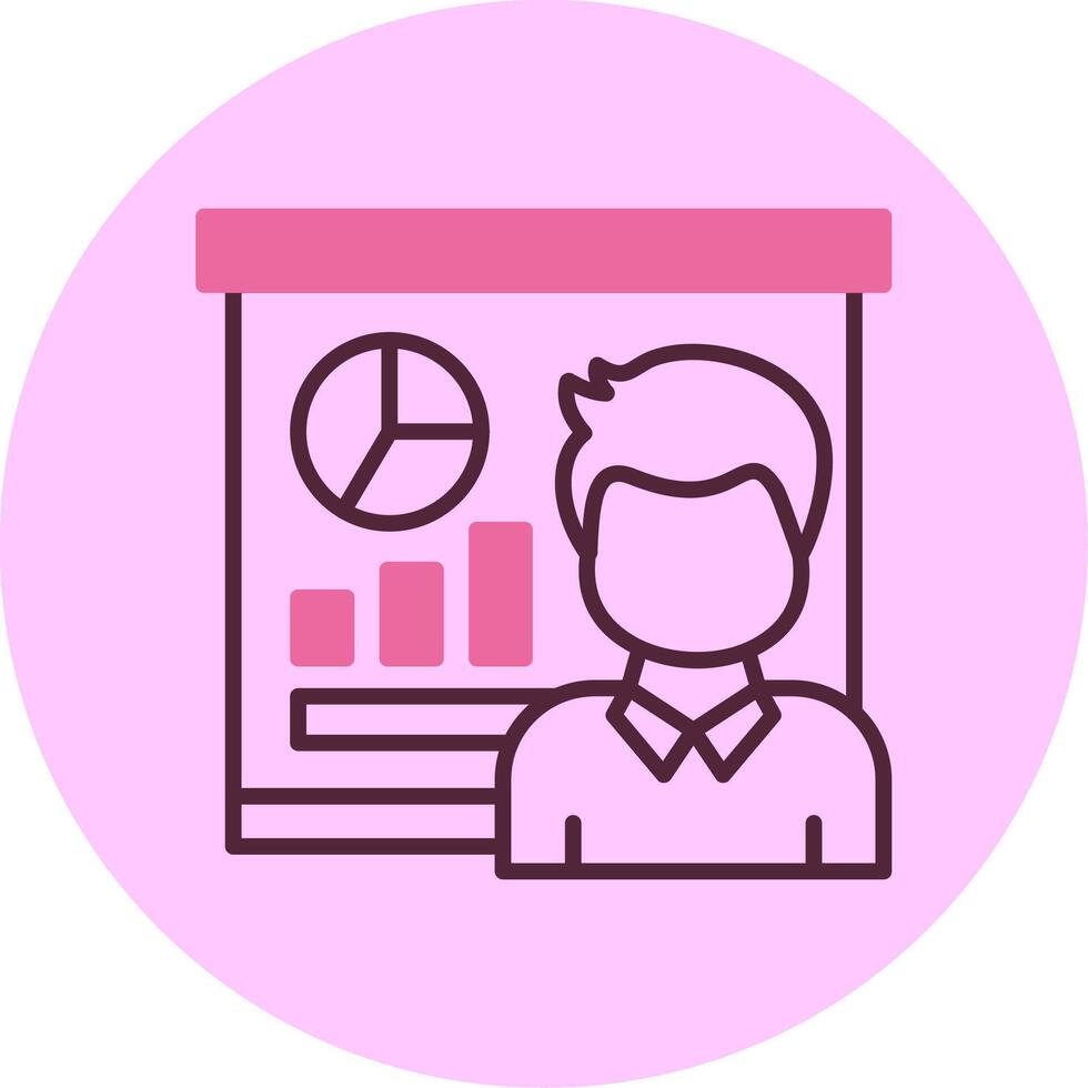 Briefing Line Minimal Mix Circle Icon vector