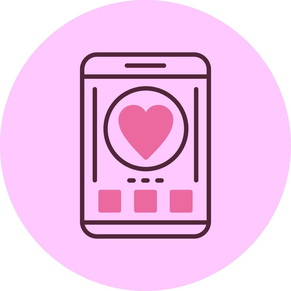 Like Mobile Interface Minimal Mix Circle Icon vector