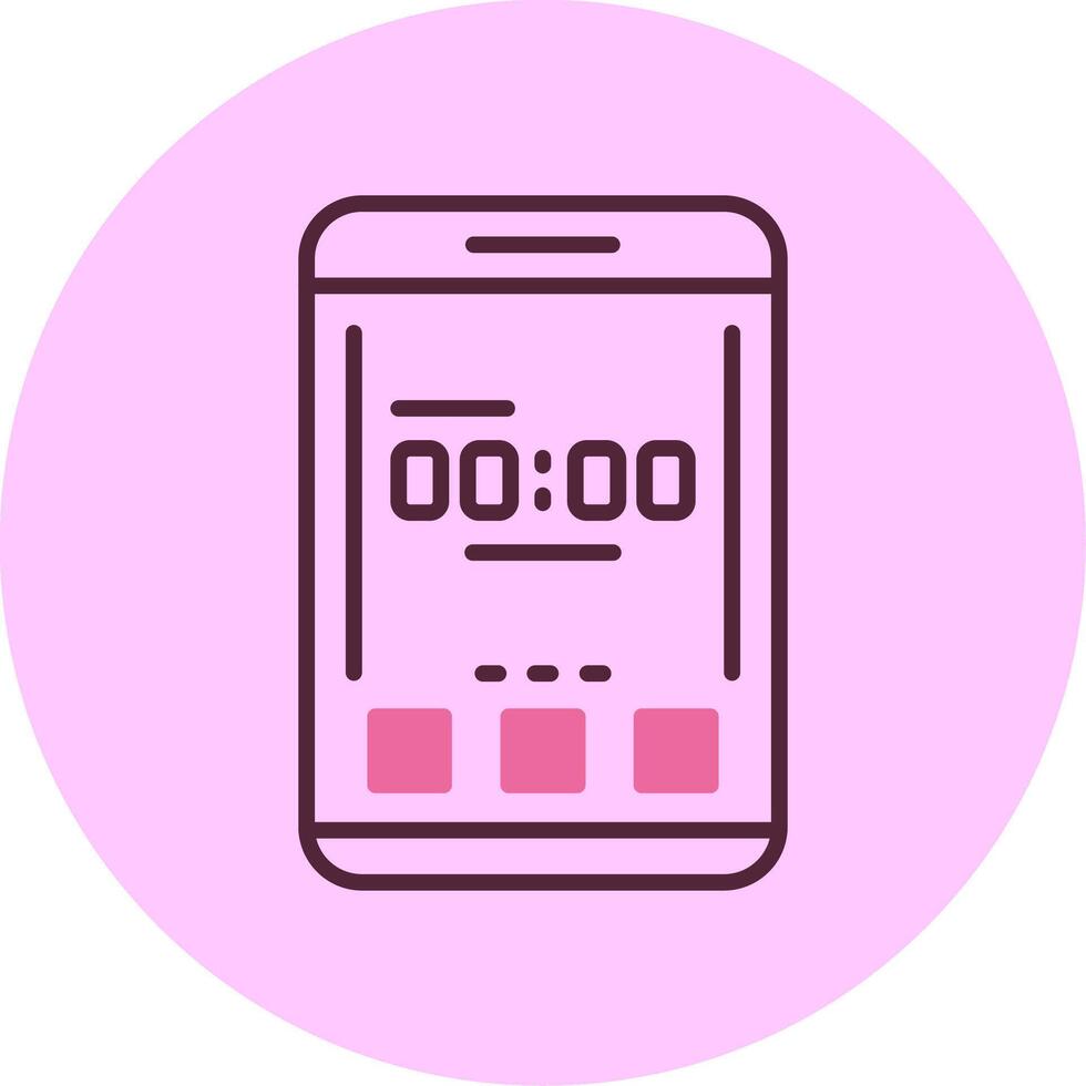 Clock Mobile Interface Minimal Mix Circle Icon vector