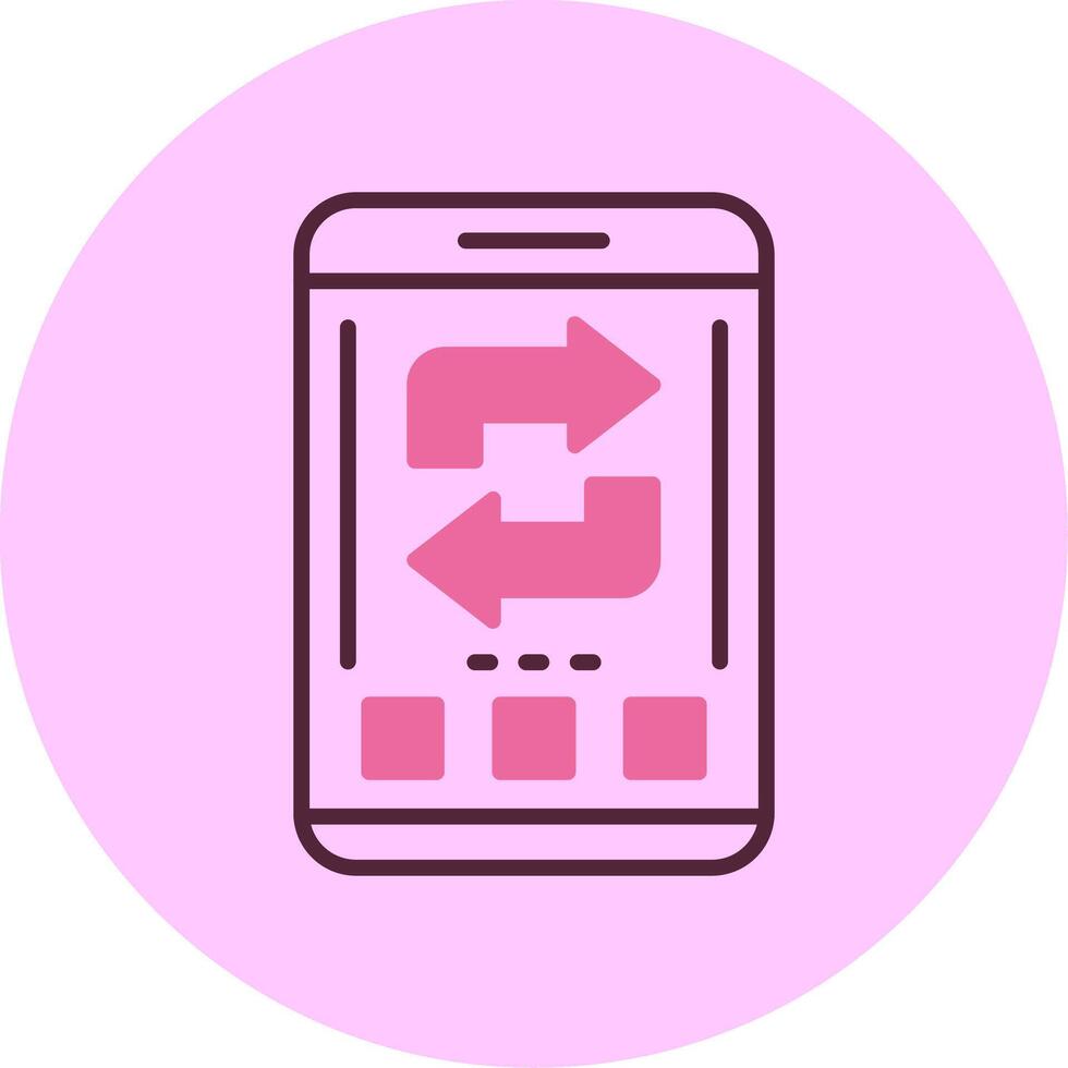 Refresh arrow Mobile Interface Minimal Mix Circle Icon vector