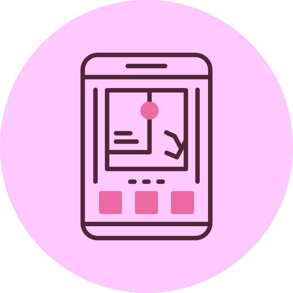 GPS Mobile Interface Minimal Mix Circle Icon vector