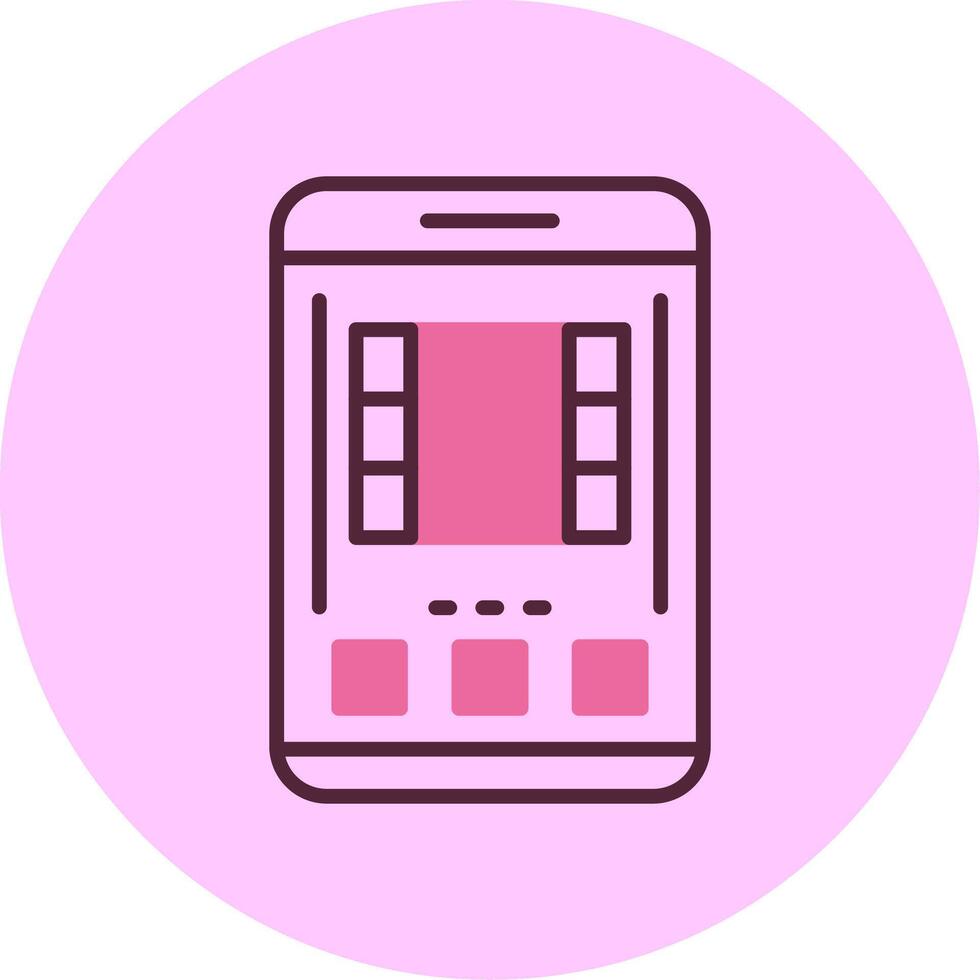 Mobile Interface Minimal Mix Circle Icon vector