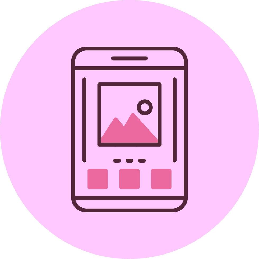 Image Mobile Interface Minimal Mix Circle Icon vector