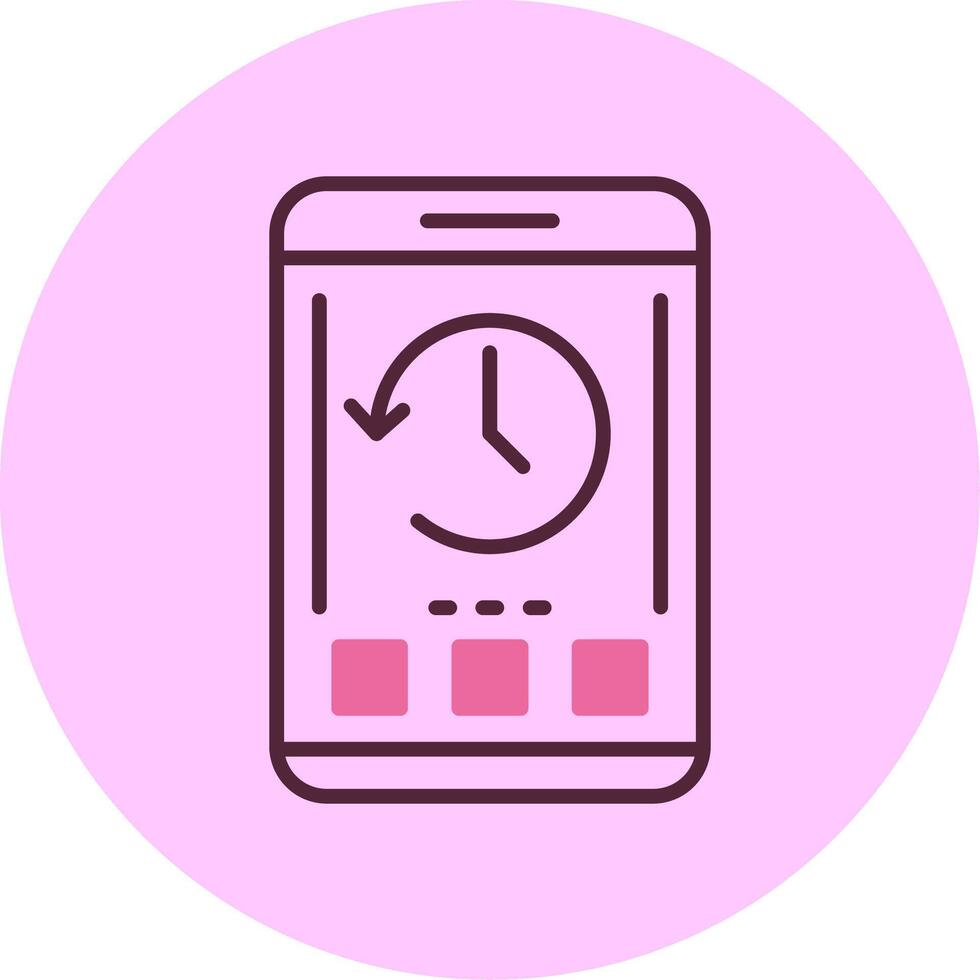 History Mobile Interface Minimal Mix Circle Icon vector