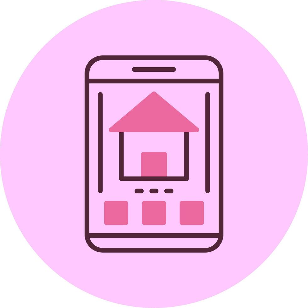 Home Mobile Interface Minimal Mix Circle Icon vector