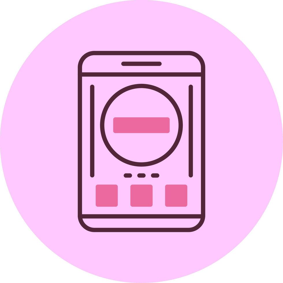 Remove Mobile Interface Minimal Mix Circle Icon vector