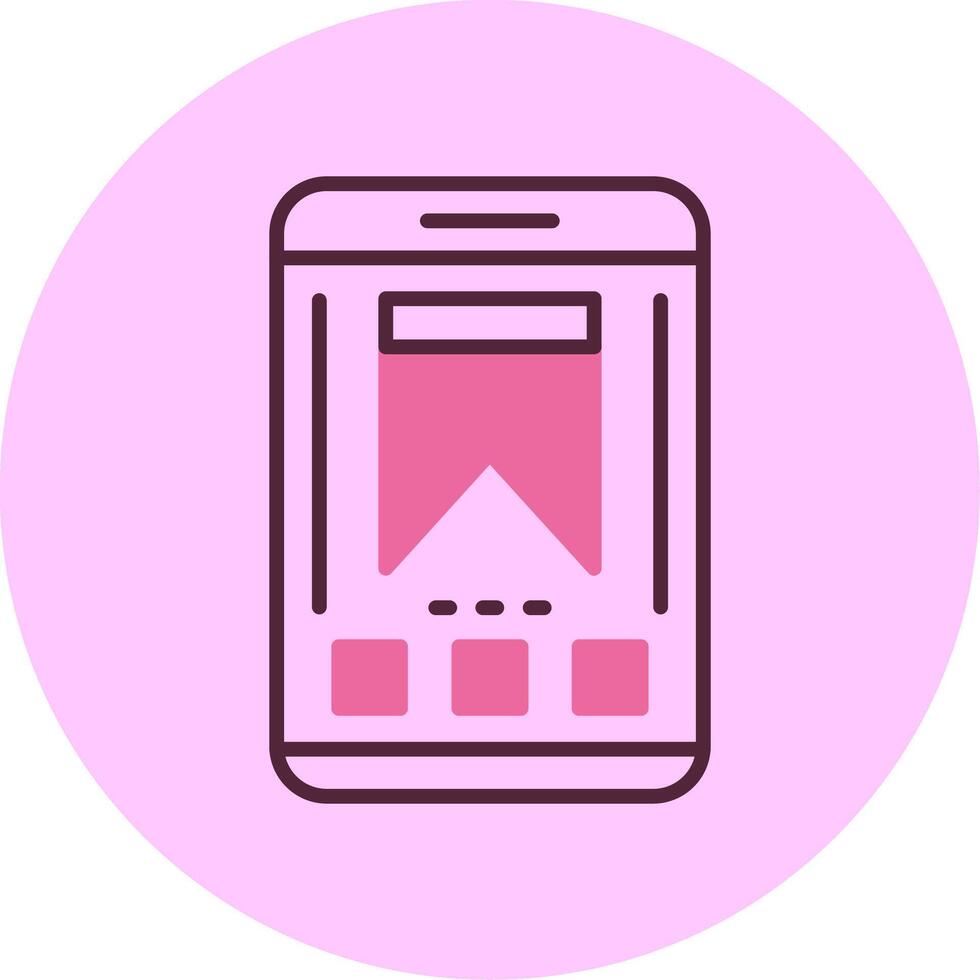 Bookmark Mobile Interface Minimal Mix Circle Icon vector