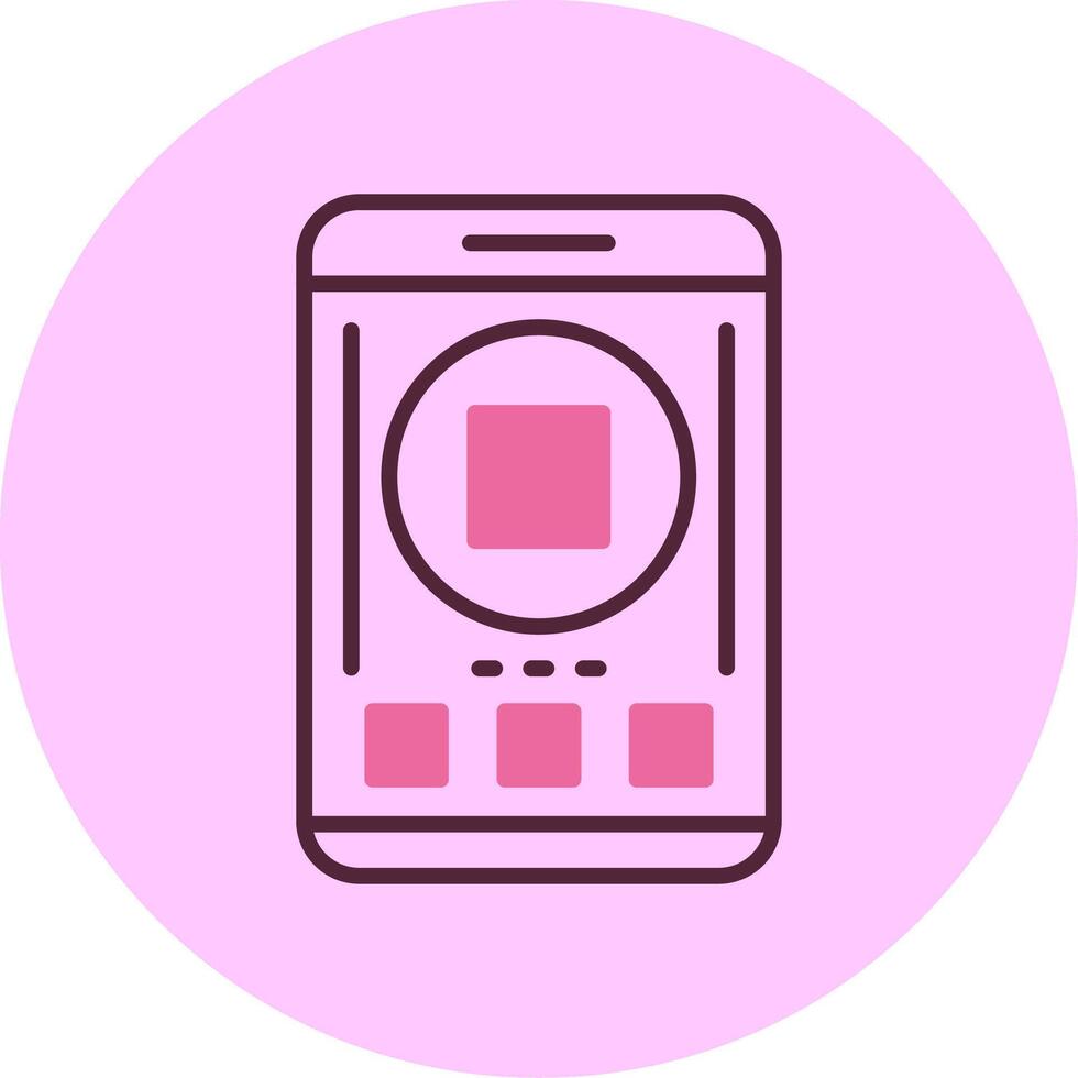Stop Mobile Interface Minimal Mix Circle Icon vector