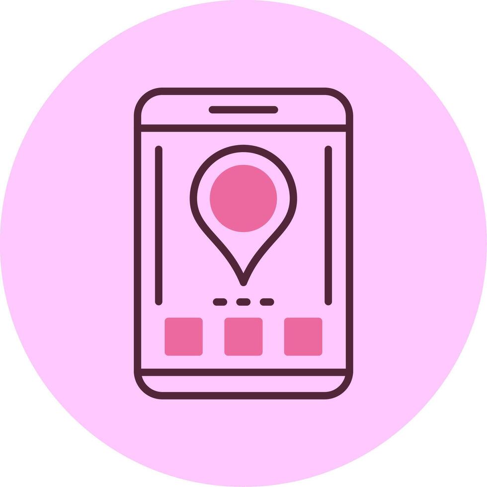Location Mobile Interface Minimal Mix Circle Icon vector