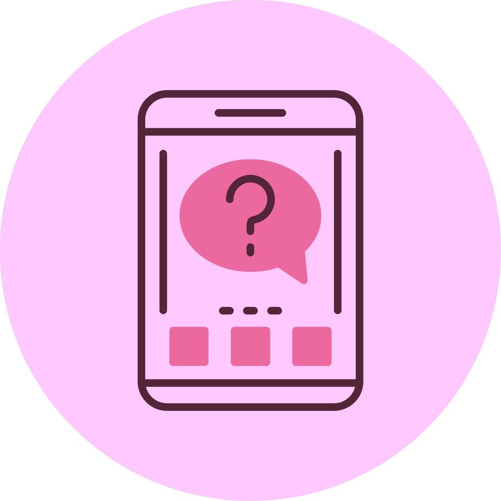 Question Mobile Interface Minimal Mix Circle Icon vector